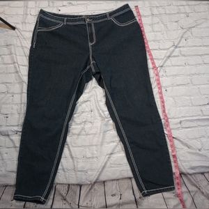 Cato Straight Leg Dark Wash Faux Pocket Jeans Women's Size 24W